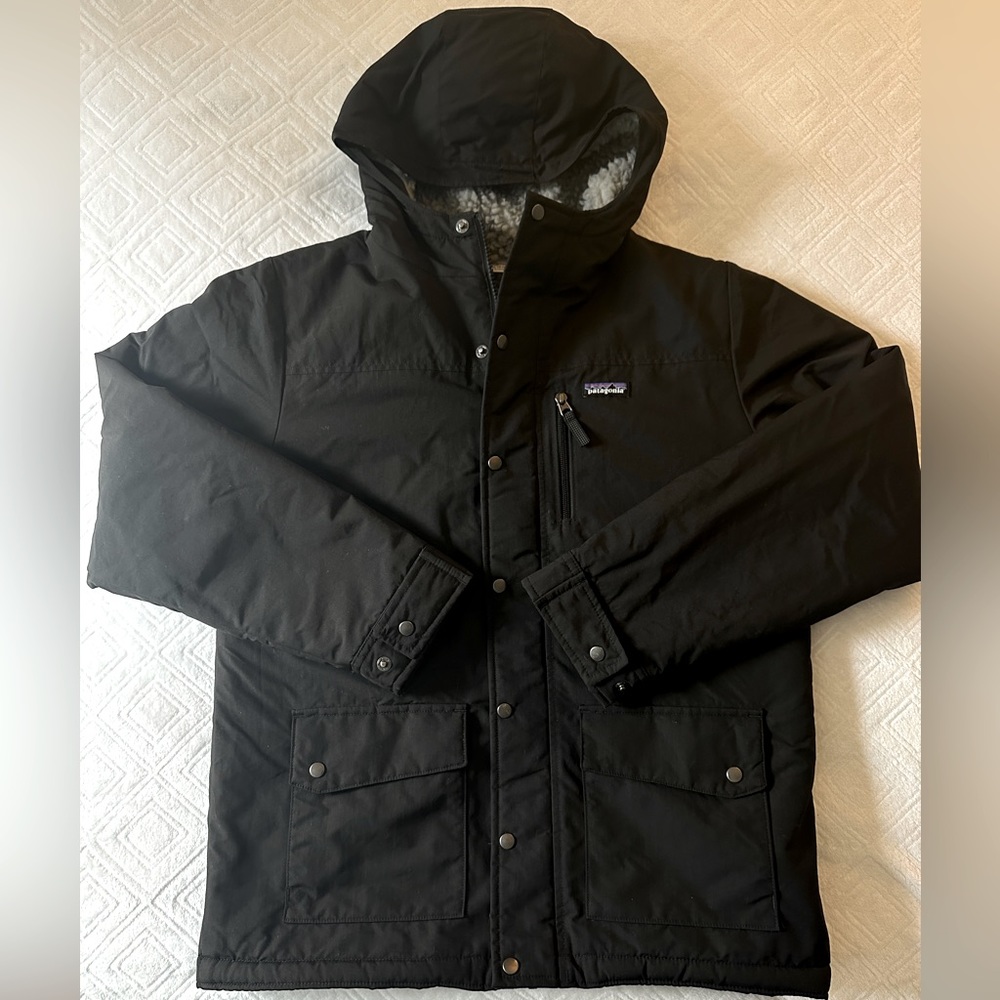 Boys PATAGONIA Infurno winter fleece-lined jacket parka. Black XXL Excellent!